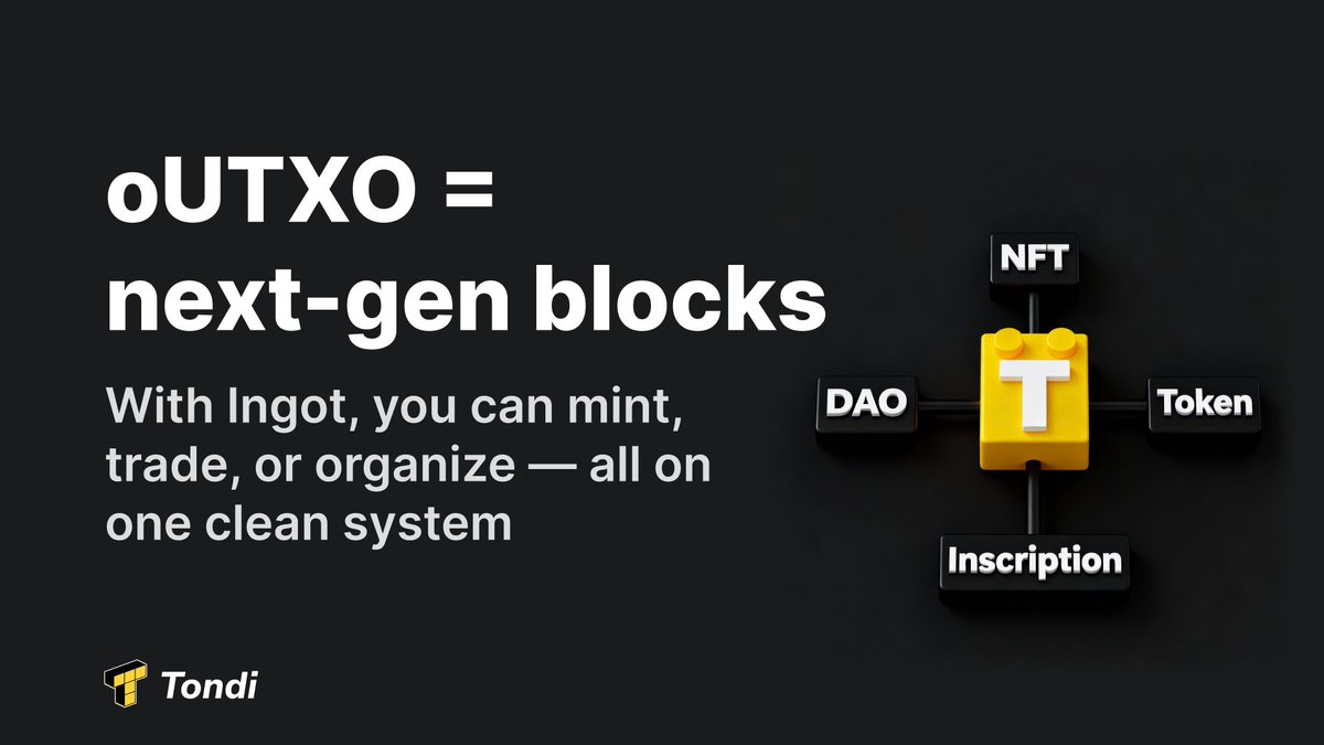 Tondichain_'s tweet photo. Every output on Tondi now works like an “object.”

It can hold art, words, rules, or community power.

With Ingot, you can mint, trade, or organize — all on one clean system.

No gas games, no clutter. Just chain logic that makes sense.