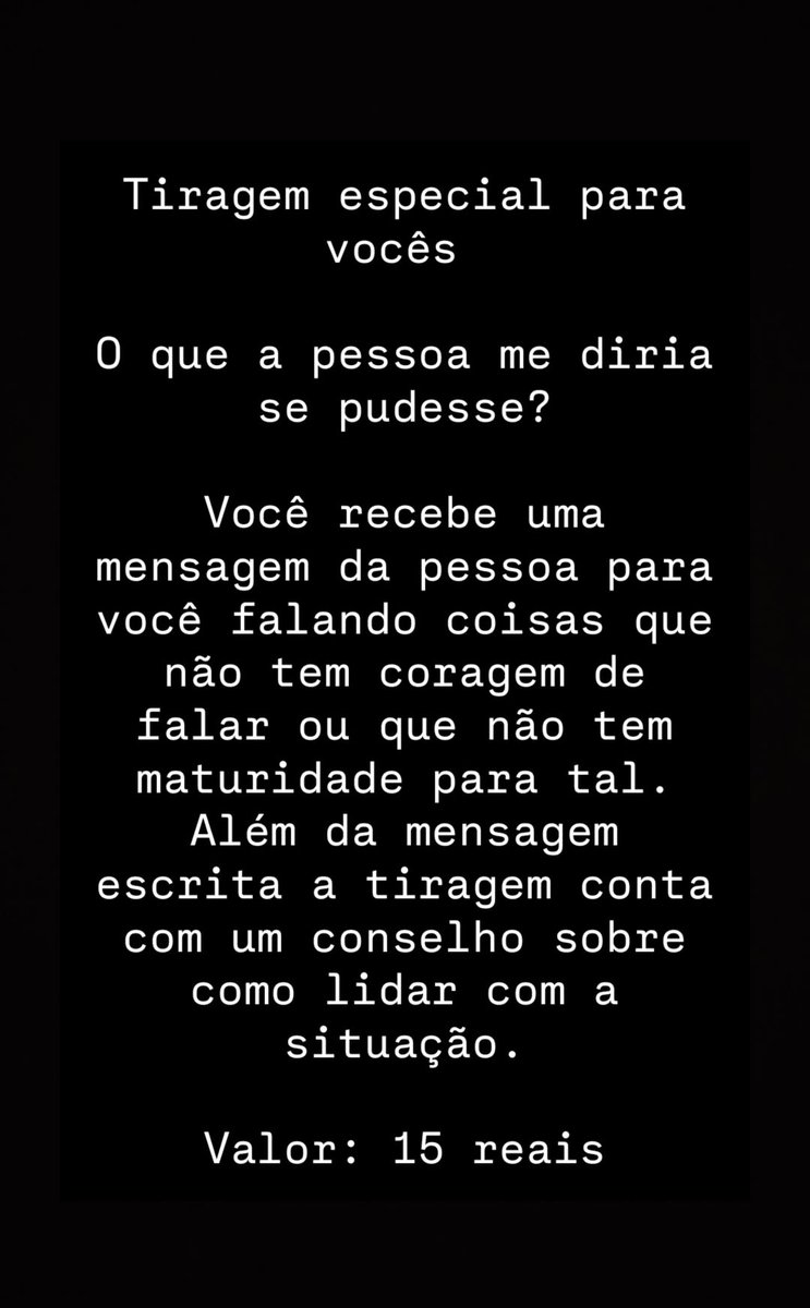 lua_taro_'s tweet photo. O que a pessoa me diria se pudesse?
Leitura especial por 15 reais! https://t.co/jP4PMOlD4c