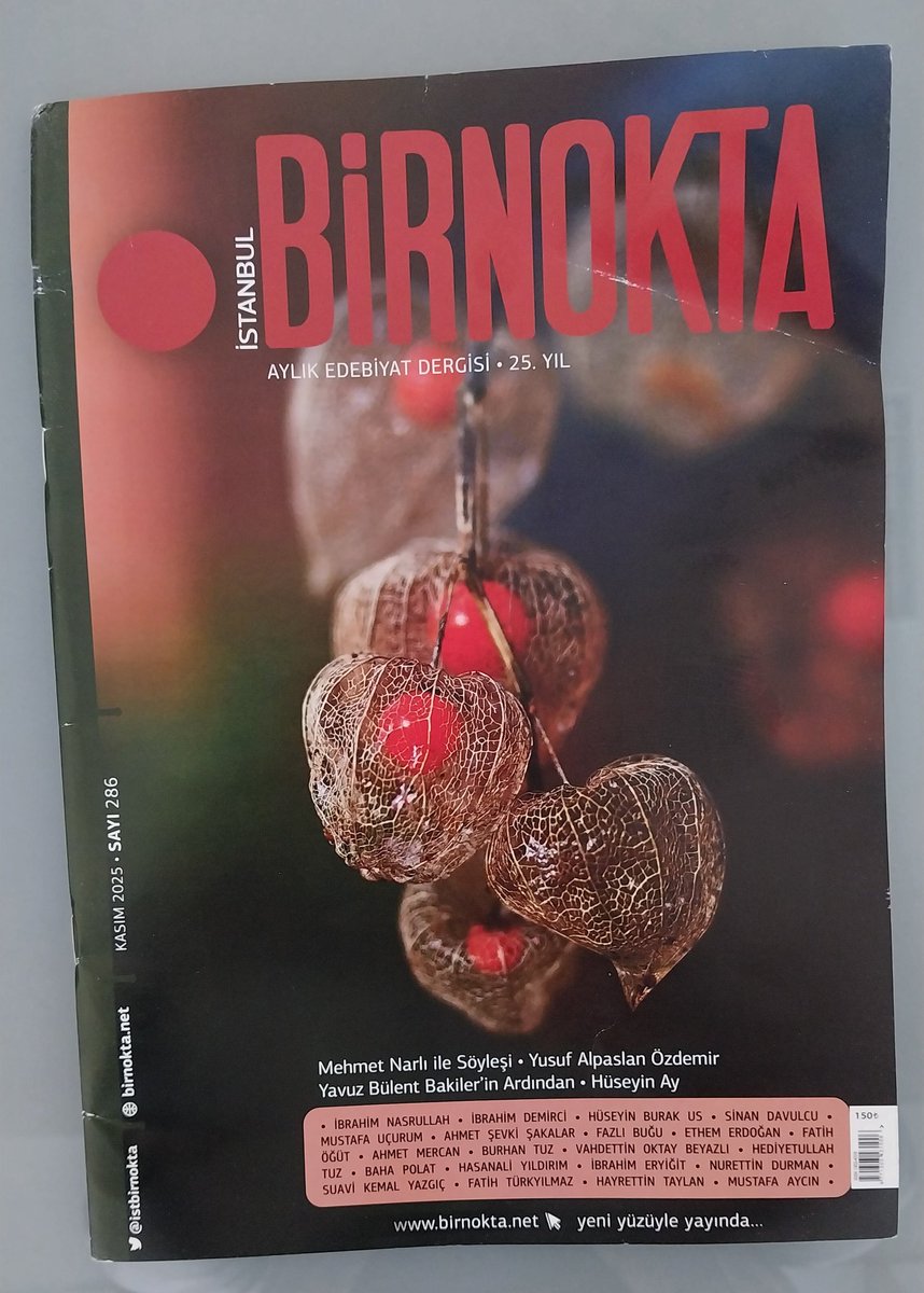 Bir Nokta edebiyat dergisinin yeni sayısı çıktı. Bereketli okumalar dileriz.

Kasım 2025