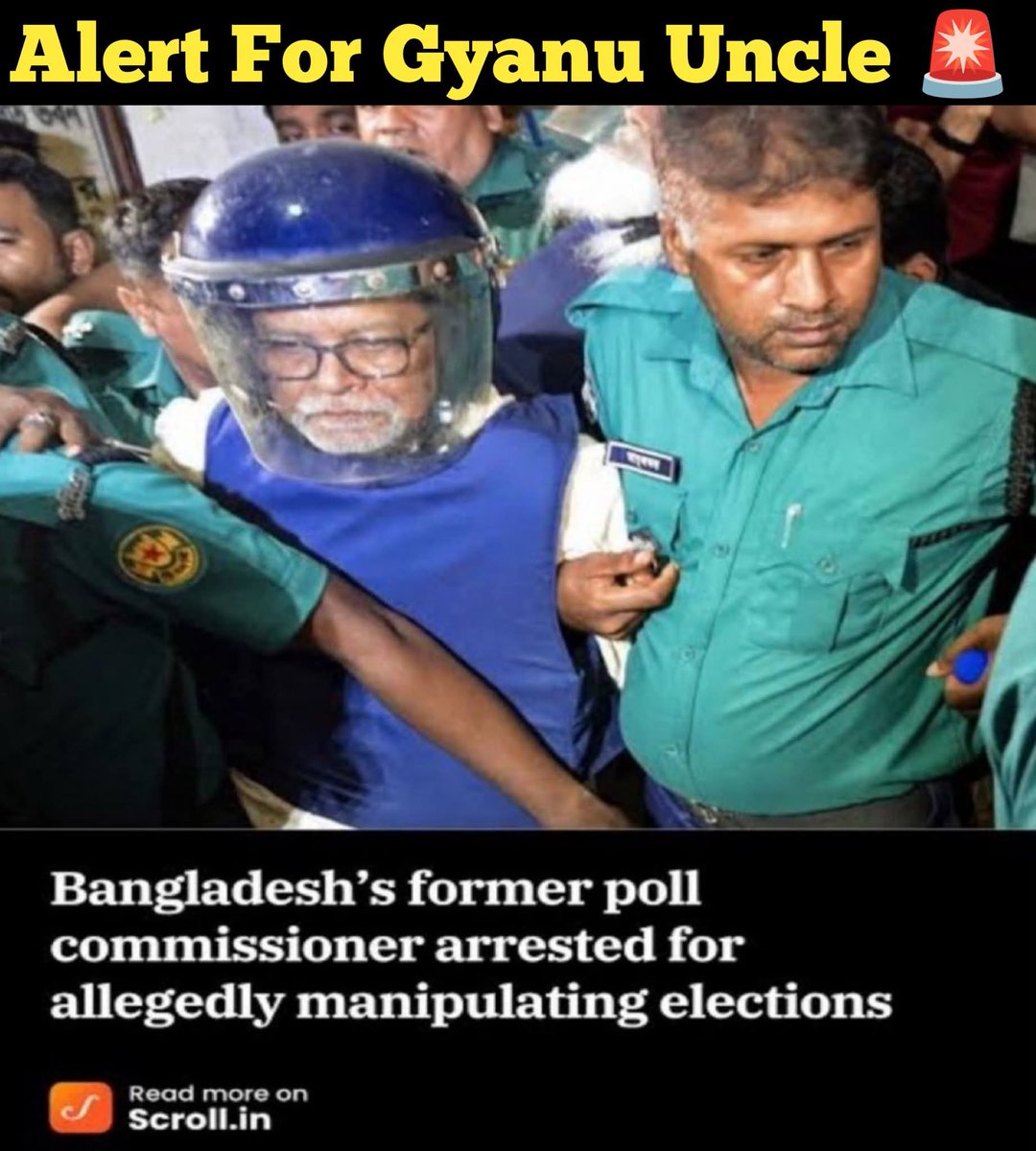 AssamOrg's tweet photo. @ECISVEEP Gyanesh ji, yeh bhi ek din Chief Commissioner of Election Commission of Bangladesh tha. Par ab halat dekho... Woh bhi ish budhapa main. Kush sikho.... Bura waqt mein koyi saath nahi deta hain sahab. Jan Hith Main Jari....!!! https://t.co/dbPkSF7EsW