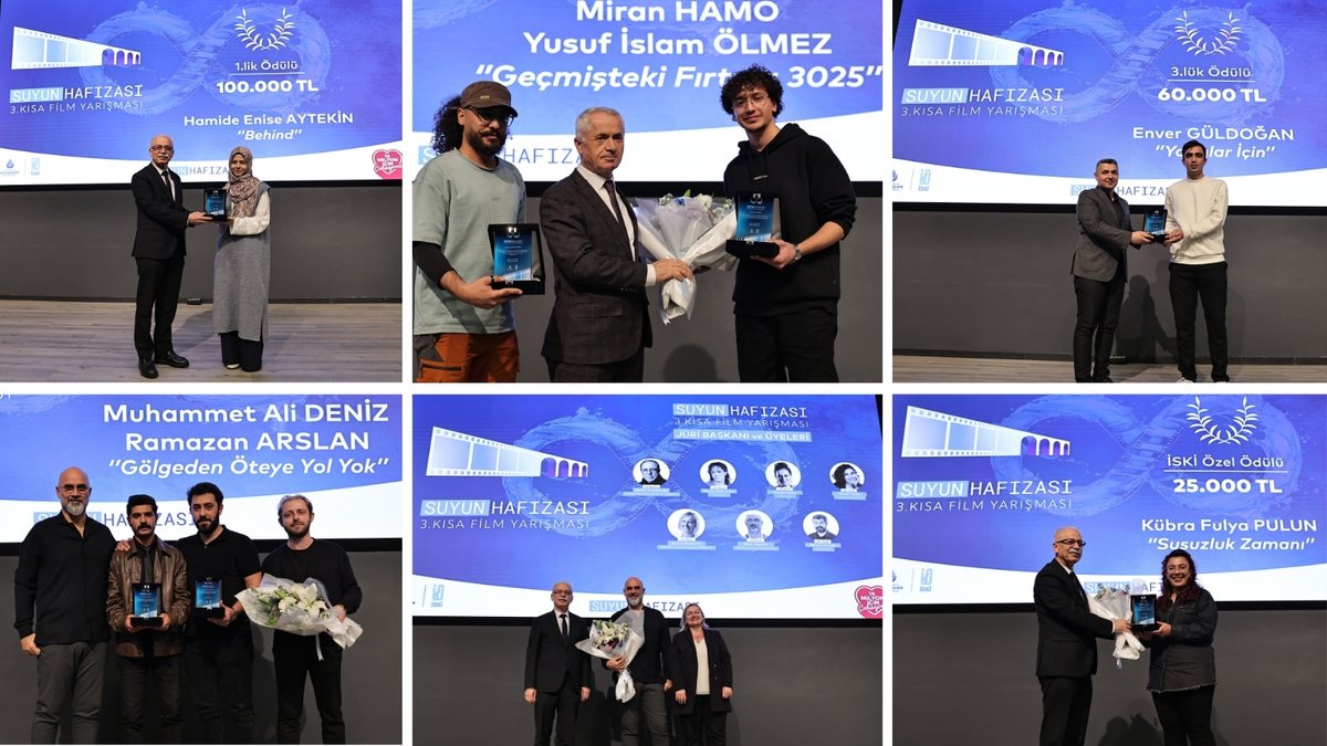💧“Suyun Hafızası” Kısa Film Yarışması Ödülleri Sahiplerini Buldu!

Üçüncü yılında gelenekselleşen yarışma, suyun geleceğe dair uyarılarını sinemanın diliyle hatırlattı.

Jüri üyelerimizin titiz değerlendirmeleriyle seçilen filmlerin genç yönetmenleri ve ekiplerini tebrik ederiz!