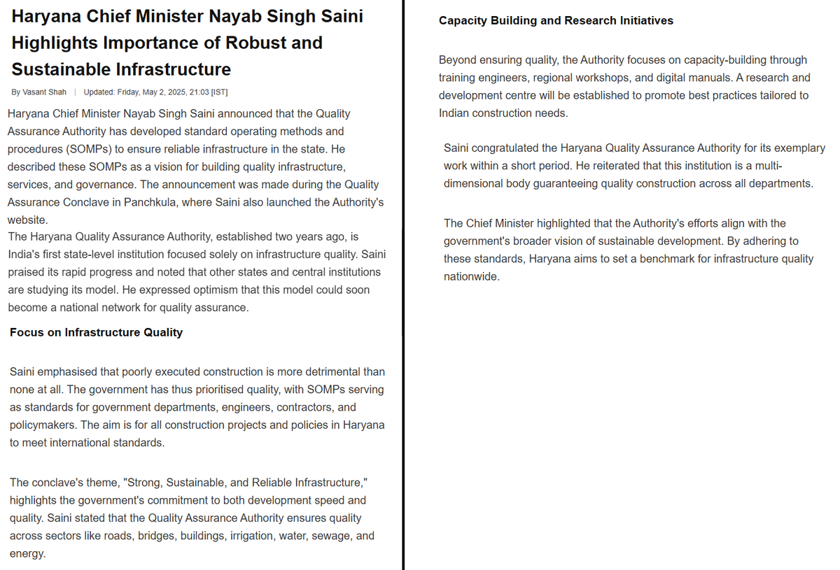 qaaharyana's tweet photo. The #Hon’ble Chief Minister of #Haryana launched the #SOMPs Guidelines/Checklists during the #QAA Haryana event held on May 2, 2025.
#SOMP: Standard Operating Methods & Procedures
https://t.co/sLOWsek9GJ
@cmohry @NayabSainiBJP
@mlkhattar @DiprHaryana @RajeevArora87 https://t.co/pVpeVT2qO2