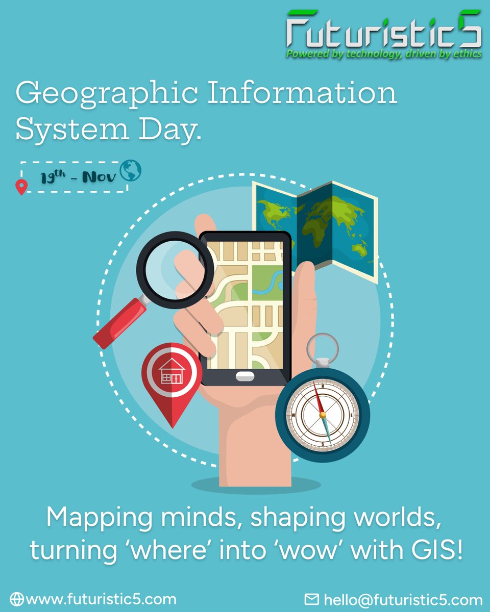 _Futuristic5's tweet image. Location intelligence is transforming how the world moves, builds and decides. 🌍📍
Here’s to #tech that makes the invisible, visible.

For IT solutions ⬇️
🌐 futuristic5.com
📩 hello@futuristic5.com

#GISDay #GeoTech #Futuristic5 #SmartMapping #FutureReady #India #Pune
