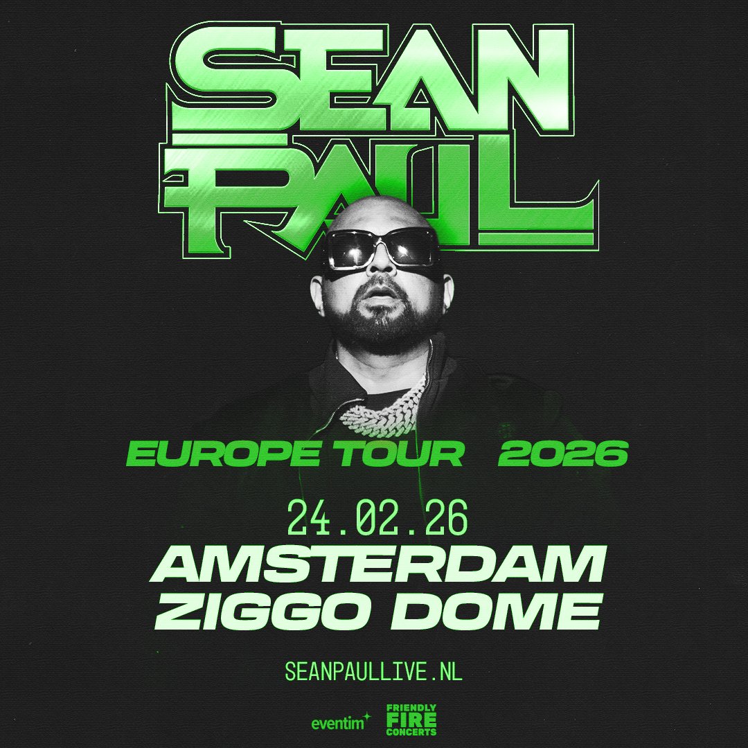 ZiggoDome's tweet image. It&apos;s so hypnotic, the way you move💃🕺 De Jamaicaanse superster #SeanPaul staat op 24 februari 2026 voor het eerst in de #ZiggoDome! Met wereldhits als Temperature en No Lie is stilstaan zeker geen optie🔥

De kaartverkoop start 21 november om 11:00u👉 bit.ly/ZD-SeanPaul
