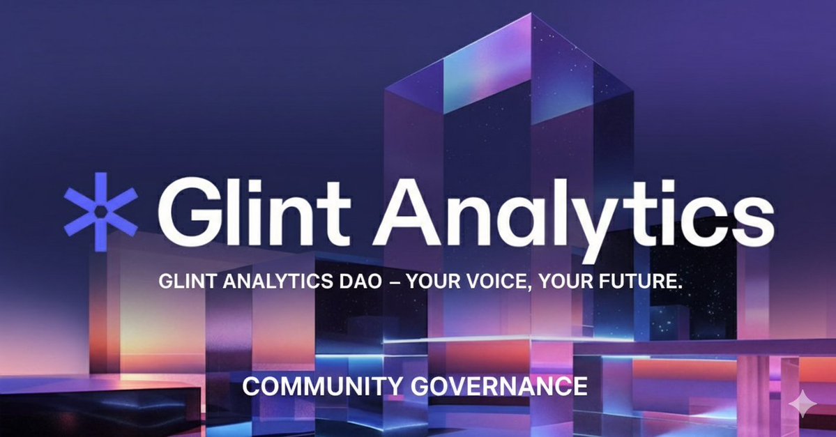 0x_Dyifu's tweet image. No more passive spectatorship! 📣

@GlintAnalytics is built on a DAO foundation. The $GLNT token isn&apos;t just an asset; it&apos;s your vote in determining the future of Web3 analytics. The community will govern everything: new product features, fee structures, and ecosystem fund…
