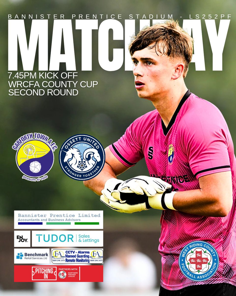 TheGarforthTown's tweet image. 𝙈𝘼𝙏𝘾𝙃𝘿𝘼𝙔

Join us up at the Bannister Prentice Stadium tonight for our County Cup second round tie.

Adults £10
Concessions £7
U16s £3
U3s FREE

#countycup #Garforth #leeds #groundhopping #Nonleague #localfootball #garforthtown