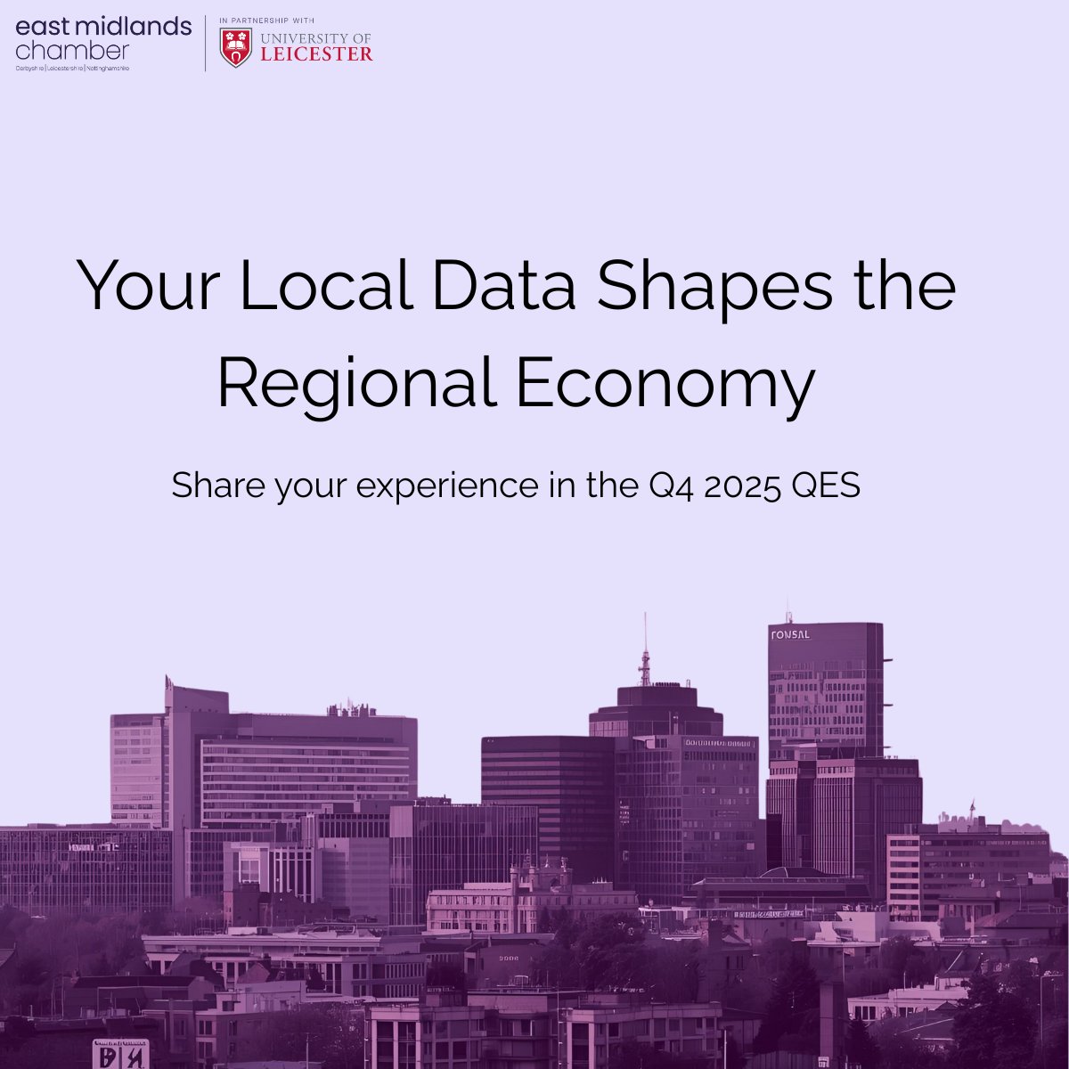 Quarterly Economic Survey is now open 👇

We want to know how your organisation is performing, identify upcoming challenges, &amp; help shape the evidence used to influence both local &amp; national decision-makers.

Take part here: bit.ly/3JQiOSp

#EastMidlandsChamber #QES