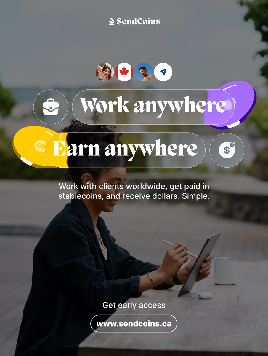 Work anywhere.

 Earn anywhere.

Global clients.

 Stablecoin payouts. 

Dollar withdrawals without friction.