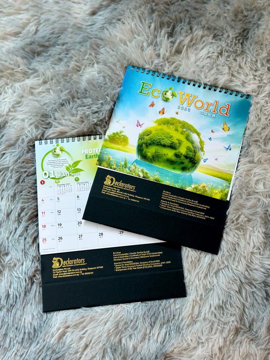 Declarators_'s tweet image. We&apos;re just under 1.5 months away from 2026!

We’re thrilled to unveil our new Declarators calendars, featuring the ‘Eco World’ theme — a gentle reminder to embrace sustainability in our daily lives.

#Year2026 #Declarators #clientappreciation #employeegift