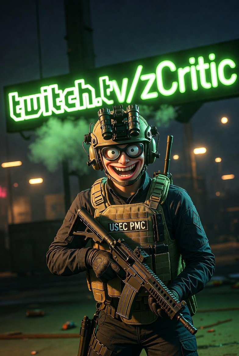 We live shaking the tarkov rust. 🤪

Twitch.tv/zcritic