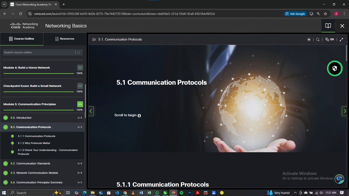 justhabeey's tweet image. Module 5: Communication Principles on Cisco NetAcad 🚀

Learnt how devices communicate using protocols, standards, and the OSI/TCP-IP models.
Networking is starting to make even more sense 🔥
#Cisco #NetworkingBasics #CybersecurityJourney #NetAcad #TechJourney
