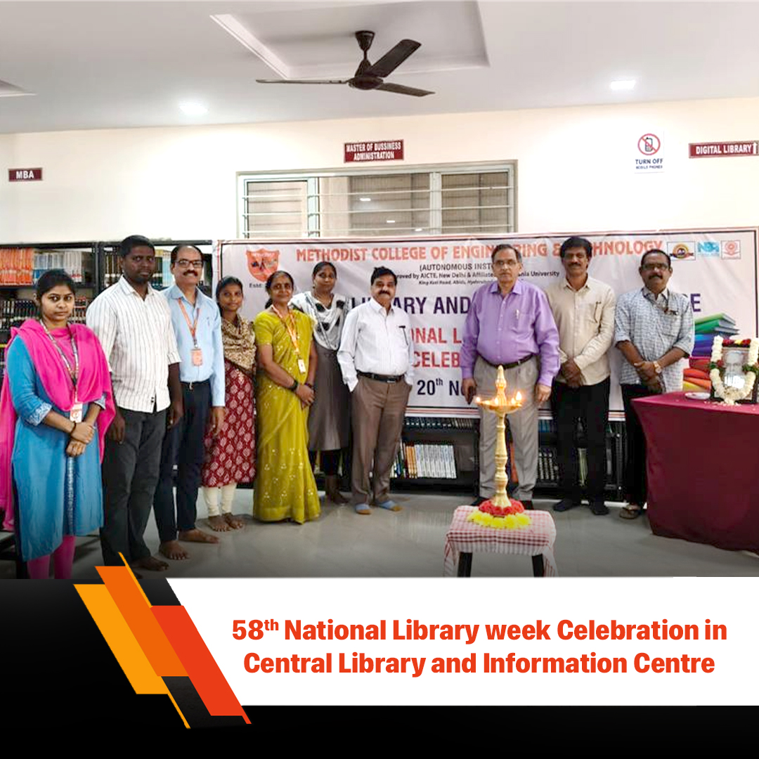 MCETHyderabad's tweet image. Celebrating 58th National Library Week at #MCET!

The #CentralLibrary &amp;amp; Information Centre, #MethodistCollege of Engineering &amp;amp; Technology, proudly celebrates the rich culture of reading, learning, and knowledge.

#NationalLibraryWeek #KnowledgeHub #ReadersCommunity #LibraryWeek