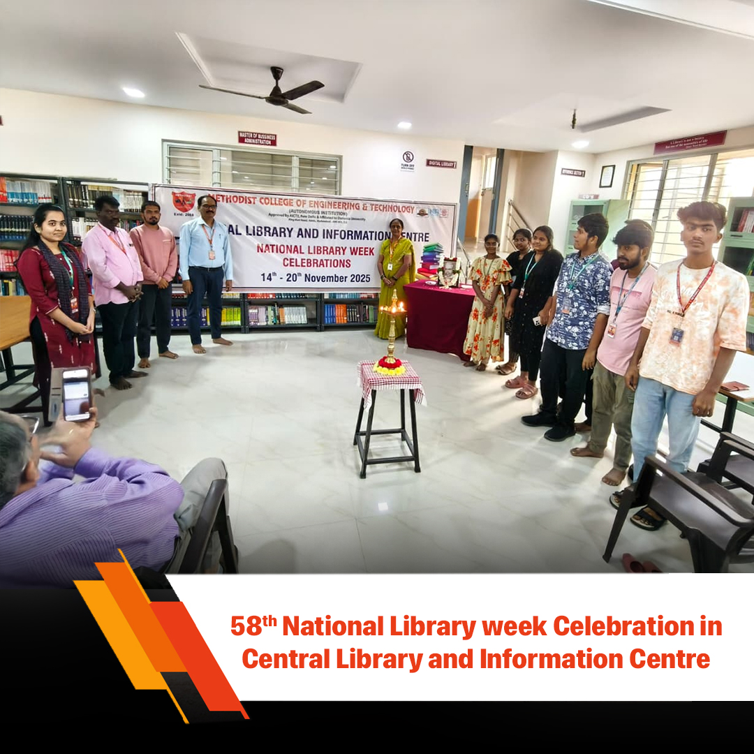 MCETHyderabad's tweet image. Celebrating 58th National Library Week at #MCET!

The #CentralLibrary &amp;amp; Information Centre, #MethodistCollege of Engineering &amp;amp; Technology, proudly celebrates the rich culture of reading, learning, and knowledge.

#NationalLibraryWeek #KnowledgeHub #ReadersCommunity #LibraryWeek