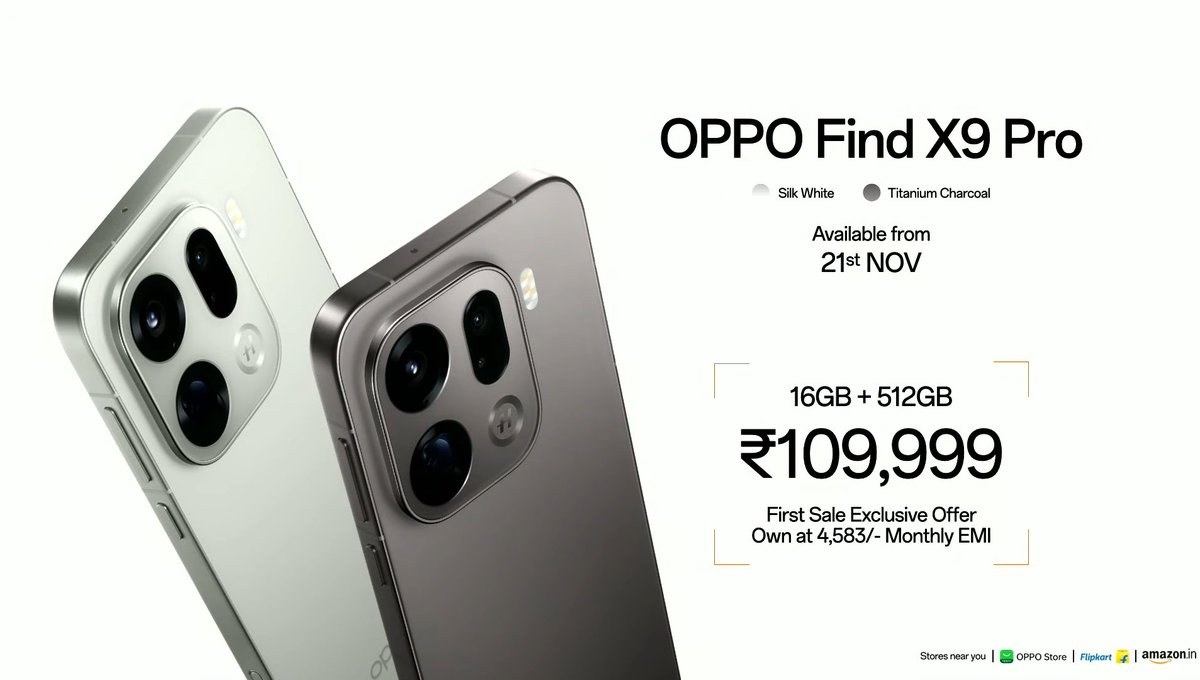 OPPO Find X9 Pro is priced at ~₹75k in China but touches ₹1.10 lakh in India for the same 16/512 variant.

Import duties, taxes, positioning… sure.
But a ₹35k jump? Hard to wrap my head around. 🤷‍♂️