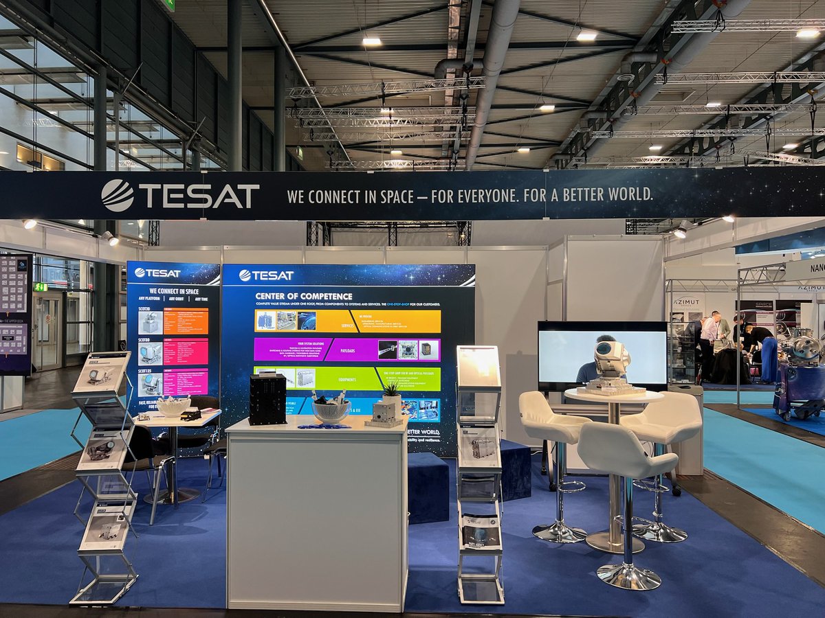 🚀 <a href="/SpaceTechExpoEU/">Space Tech Expo Europe</a> 2025: Doors are open. Visit <a href="/TesatSpacecom/">TESAT</a> at Hall 5, F12 and discover what's new in optical Comms, RF, #EEEPARTS and Multi-Orbit-Connectivity. Let's connect and shape the future of #space communications together! #spacematters #SCOT80