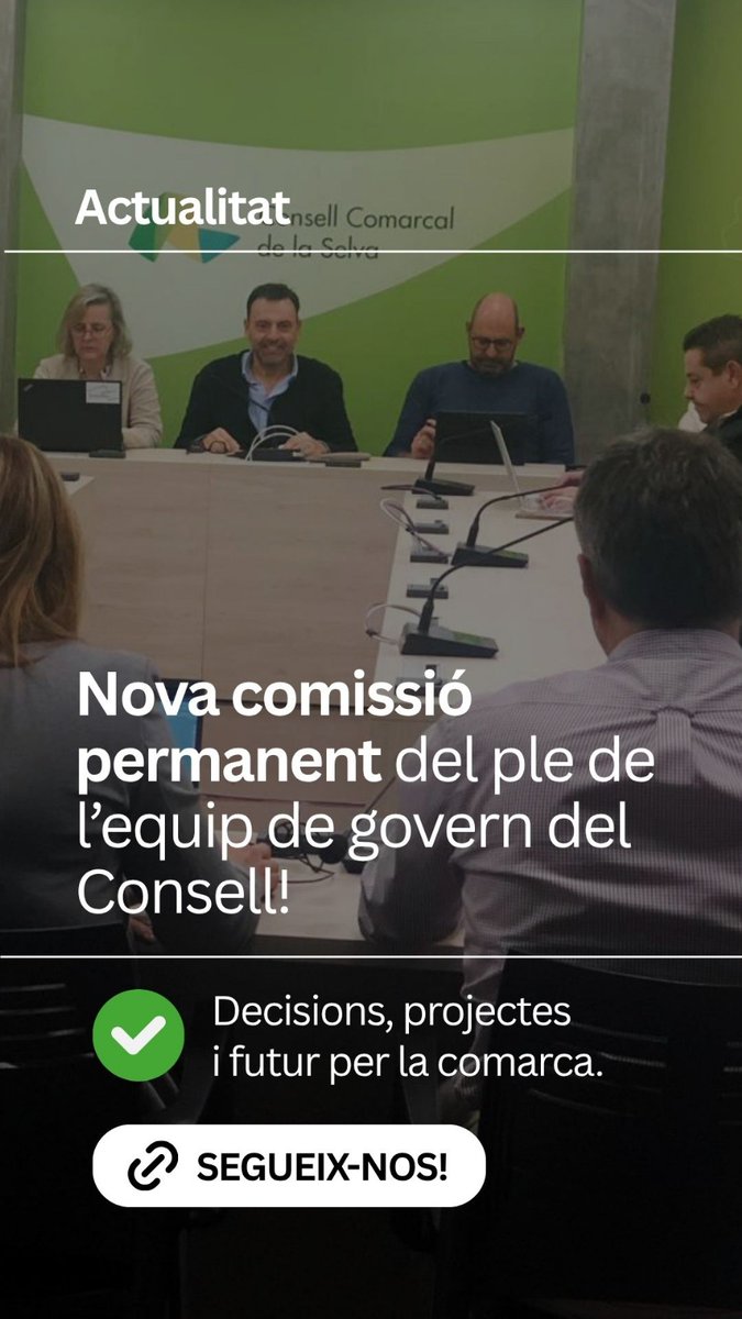 Nova comissió permanent del ple de l'equip de govern del <a href="/comarcaselva/">ComarcaSelva</a>. S'han tractar diversos projectes d'àmbit comarcal.