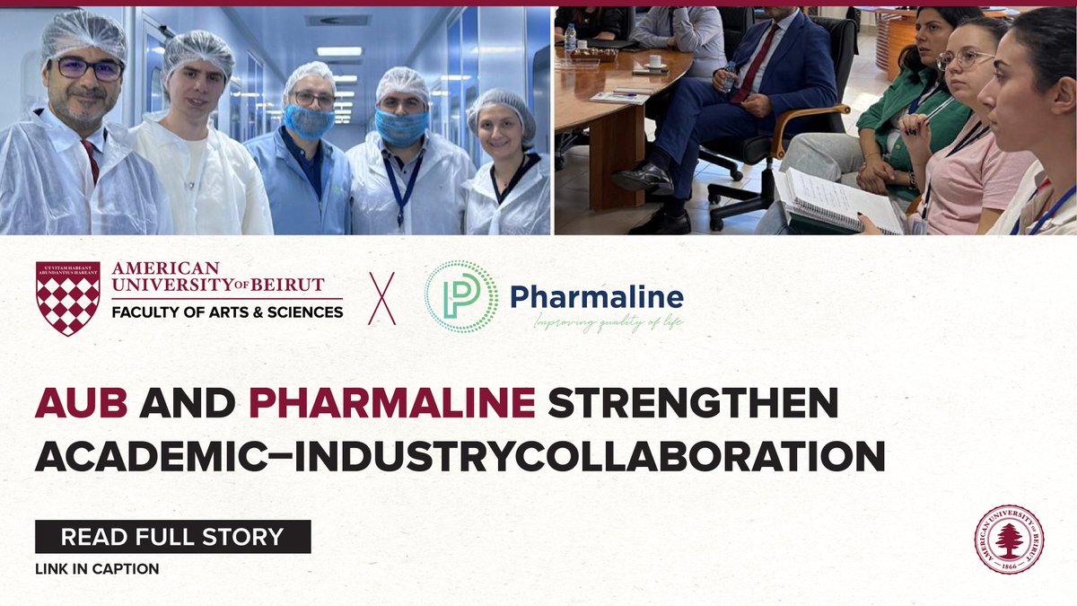 AUB and Pharmaline Strengthen Academic–Industry Collaboration
AUB, through its Department of Chemistry, is expanding its collaboration with Pharmaline to advance research and practical applications in pharmaceutical science.

l.aub.edu/v90gG