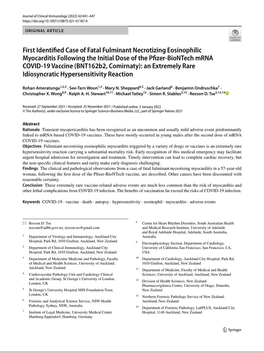 mRNAdeaths's tweet image. 57-year-old woman DEAD
&quot;fatal fulminant necrotising myocarditis, following the first dose of the Pfizer-BioNTech vaccine&quot;
