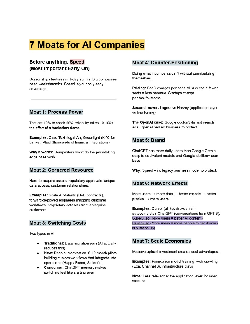 Y Combinator는 AI 기업으로서 성공하는 데 필요한 것이 무엇인지 문자 그대로 분석했습니다.

 참고하실 수 있도록 제 노트를 추가했습니다!