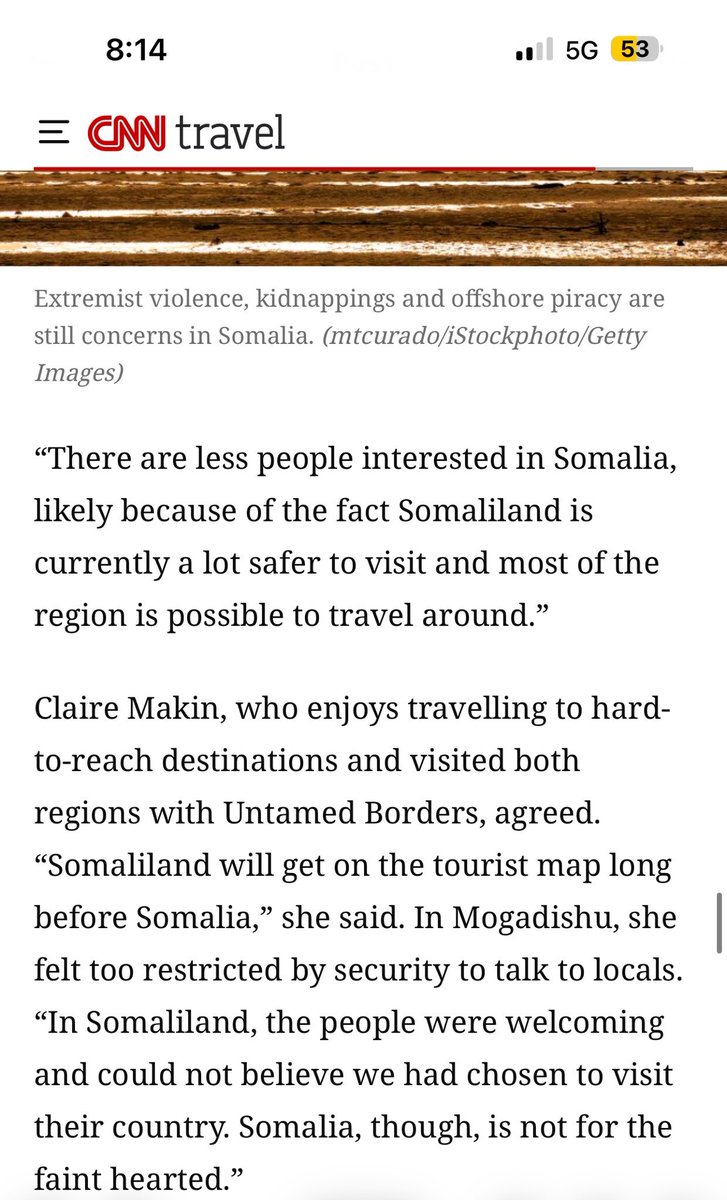 RizzyHJ's tweet image. So CNN writes an article titled if ‘Somalia’ is dangerous why does it experience so much tourism lo and behold it’s talking about SL &amp;amp; not the smelly failed state

We need to change our name and get recognised tired of these Somalians that hate us but claim our success as theirs