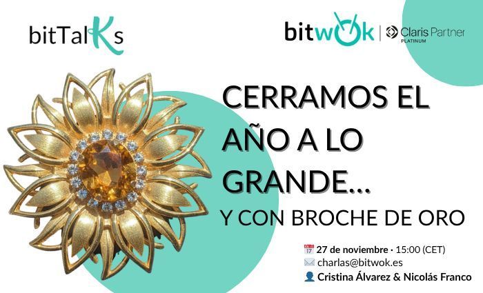 Bitwokers's tweet image. 🎬 ¡Última #BitTalk del año!
📅 Miércoles 27 nov 
🕒 15:00h
✨ Dos temas potentes 2 oponentes top:
💬 Cristina Álvarez: demo de Abacus + integración con Verifactu
💬 Nicolás Franco: resumen del evento EngageU (y sus chismes 👀)
📩 Apúntate: charlas@bitwok.es
#FileMaker #Claris