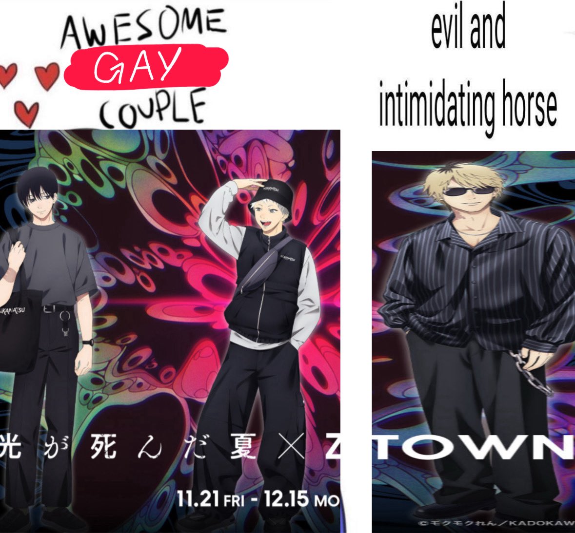 honeyluned's tweet image. man.. there’s just something about tshd promotional art with yoshikaru and tanaka that kinda kills me