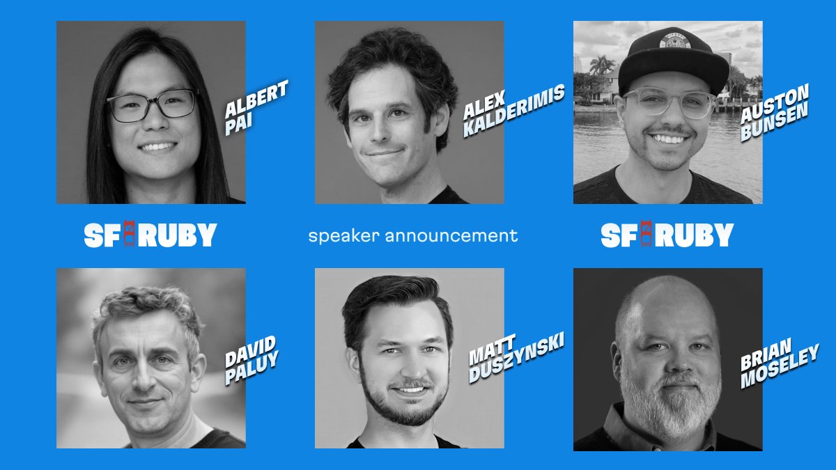 sfrubyconf's tweet image. We are super excited to see the startup demos. 

Please welcome another batch of wonderful startups that are powered by Ruby: sfruby.com/#startup-demos