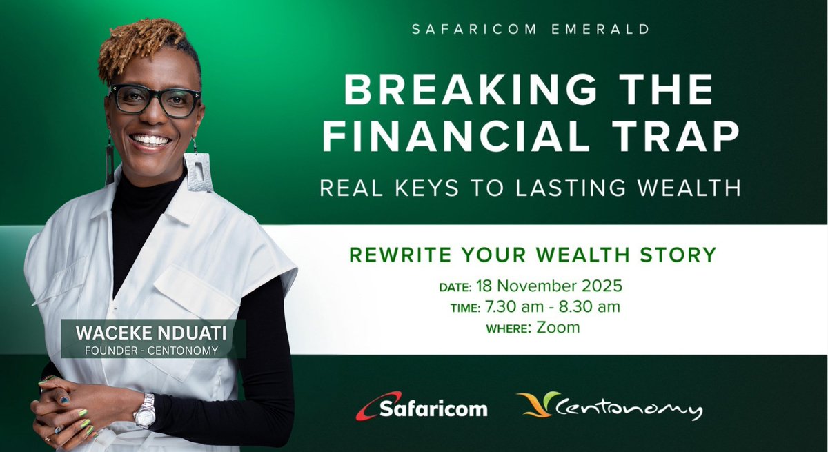 cekenduati's tweet image. Honoured to partner with @SafaricomPLC  Emerald this morning to speak on something deeply personal to me: breaking the financial trap.

#Safaricom #SafaricomEmerald #Centonomy