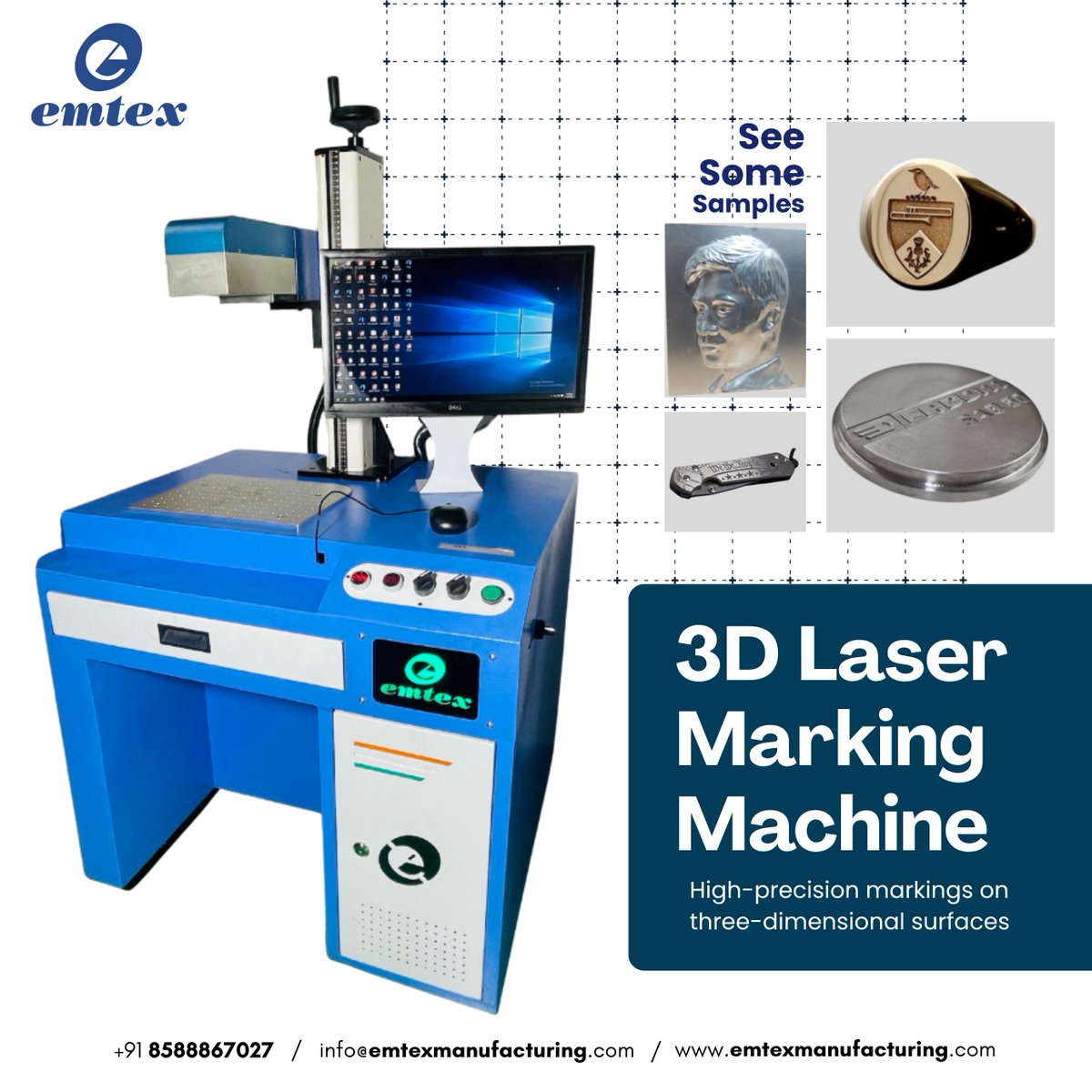 emtex_machines's tweet image. Experience unmatched precision with Emtex’s 3D Laser Marking Machine — made for high-accuracy engraving on any 3D surface.
#Emtex #LaserMarkingMachine #3DLaser #IndustrialMachines #PrecisionEngineering #MetalMarking #MakeInIndia #CNC #EngineeringSolutions #ManufacturingIndia