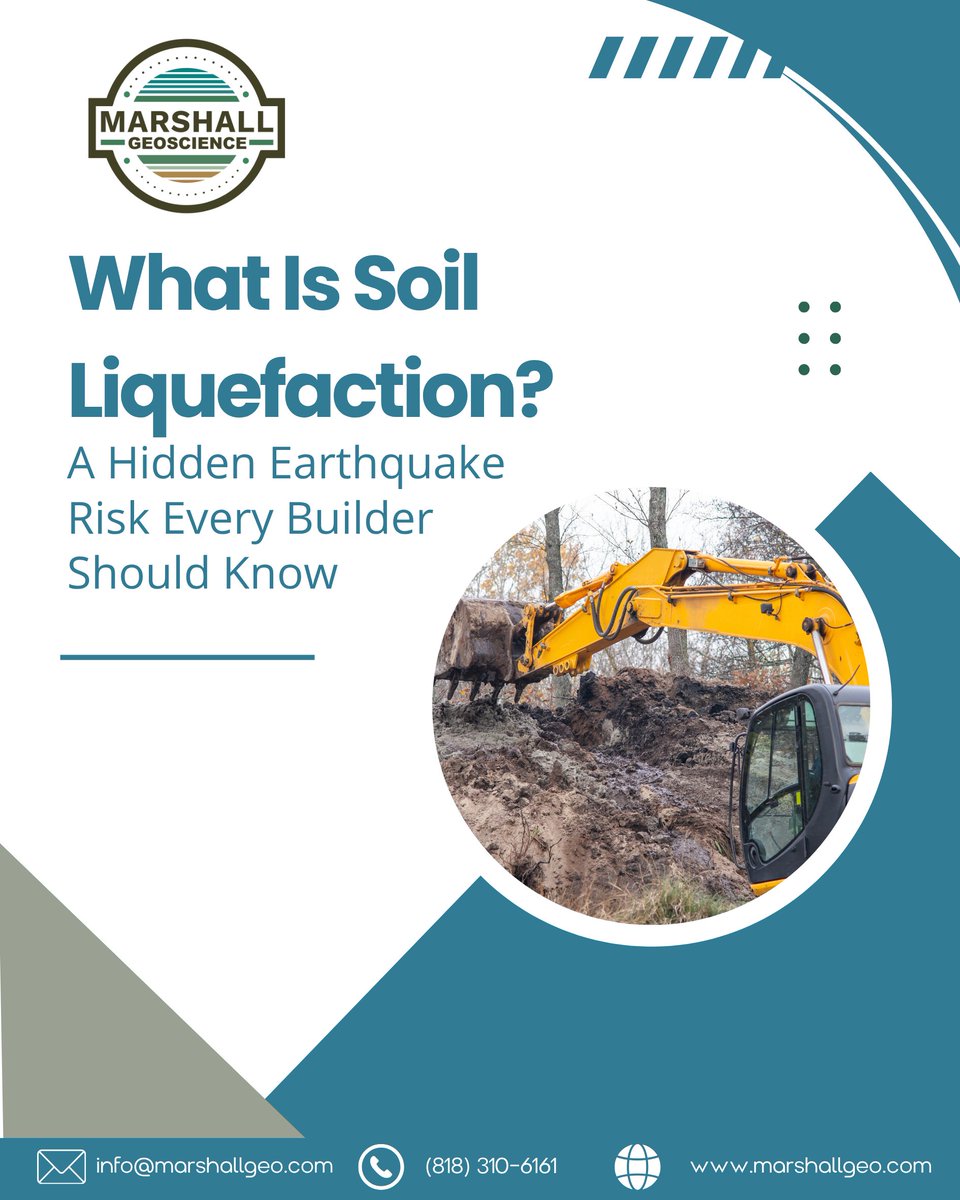 MarshallGeoSc's tweet image. During strong shaking, certain soils can lose strength and behave like a liquid — a major risk in many California regions.

#geotechnicalengineering #soiltesting #foundationdesign #drainagesolutions 

marshallgeo.com 🔍🚀

(818) 310-6161

📧 Mail: info@marshallgeo.com