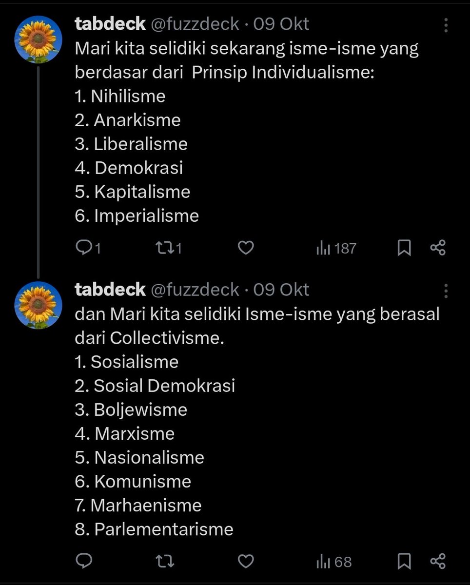 fuzzdeck's tweet photo. @warungsastra Emang ga ada kiri atau kanan yang ada isme individual dan universal/kolektif https://t.co/RnIG4Vkcpi