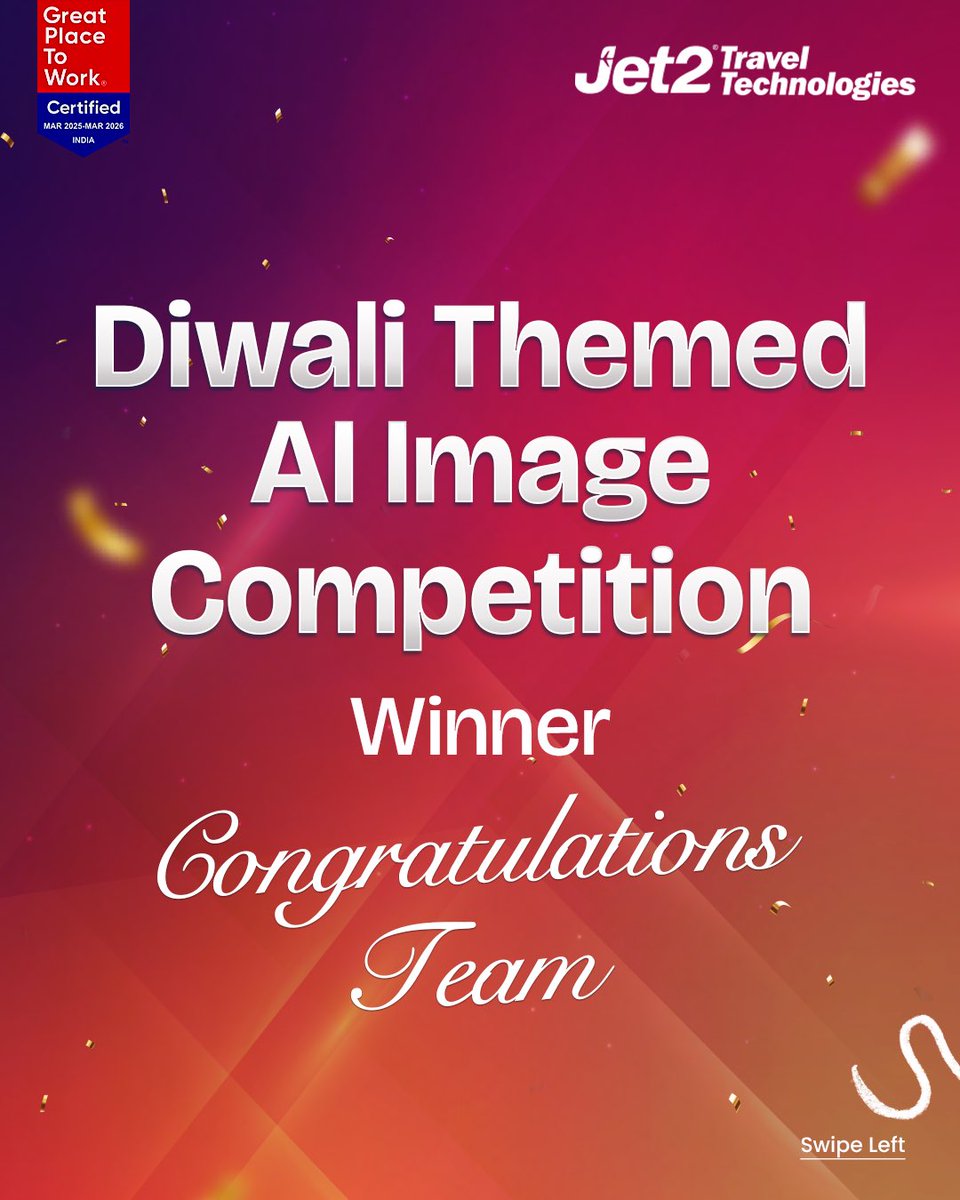 Jet2Travel_Tech's tweet image. Our Diwali-themed AI Image Contest lit up the season with innovation, imagination, and incredible teamwork, bringing festive vibes alive through AI-generated art. 
A big shoutout to our winning team for showcasing how technology and creativity can shine together.

#Jet2TT #AIArt