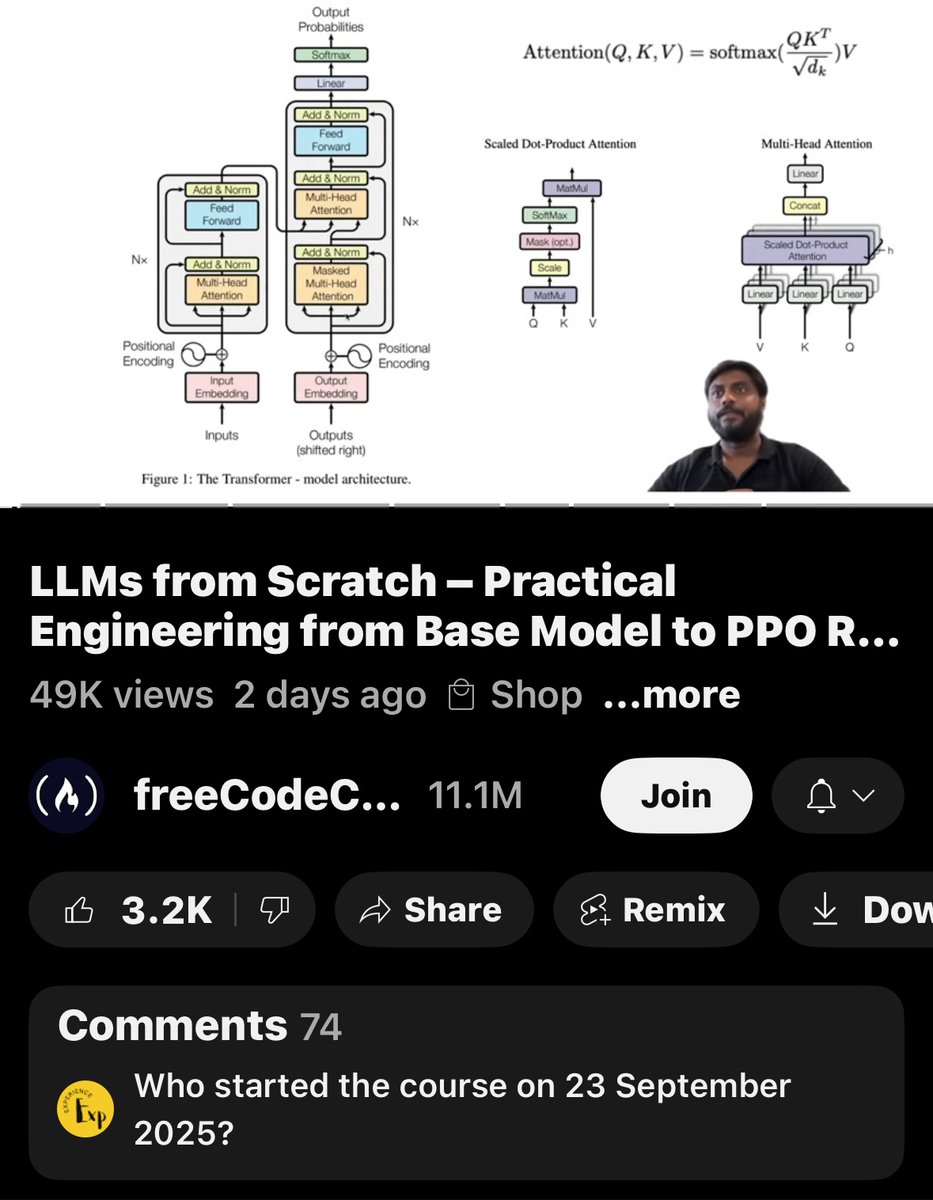 neatprompts's tweet image. This guy literally shows how to build an LLM from scratch in just 6 hours