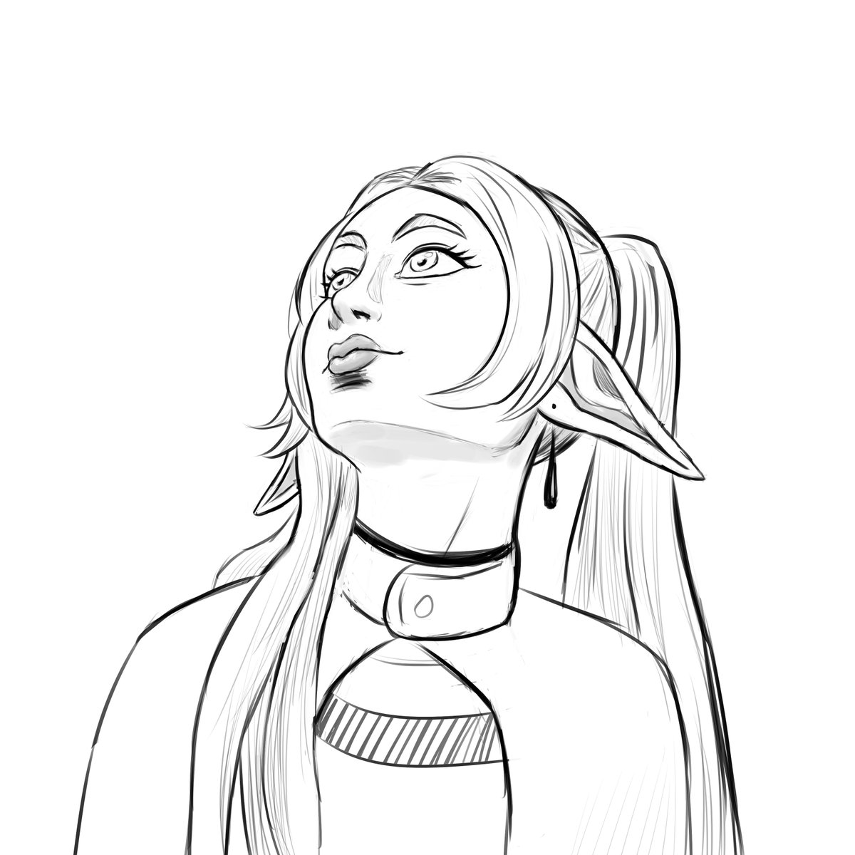 MidKidArts's tweet image. Definitely a difficult angle, but fun to draw. #frieren .
Should I paint this one?