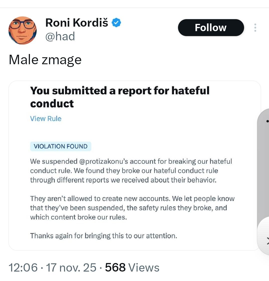 rravnikarNOV25's tweet image. Nisem si mislil, da se bo tako hitro potrdilo, da je za blokadami objektivno neproblematičnih uporabnikov na X dejansko organizirano prijavljanje s strani angažiranih in opredeljenih aktivistov. 

Ostalo bi skrito, a kot je znano, si taki želijo pohval in priznanj v družbi, zato…