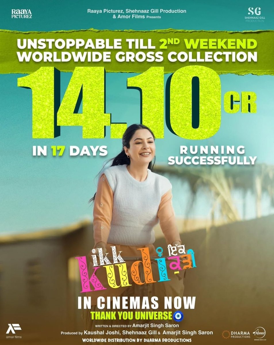 shehnaazfanonly's tweet photo. Heartiest congratulations 🥳 @ishehnaaz_gill from the bottom of my heart 🤍

#IkkKudi Running Successfully in Worldwide Theatres 🤍🧿

#ShehnaazGill https://t.co/BpoLsNp6sI
