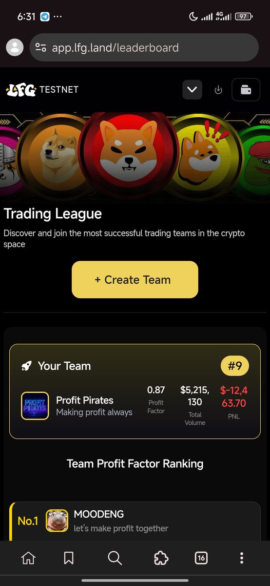LFGM CT

Remember when I invited you all to join my team for the <a href="/lfg_land/">LFG</a> Merit Cup Trading Competition?
Well… we’re already sitting at #9 on the leaderboard 👀

And I’m still calling on the real traders out there.
If you’ve got skill, if you know your setups, if you trust your