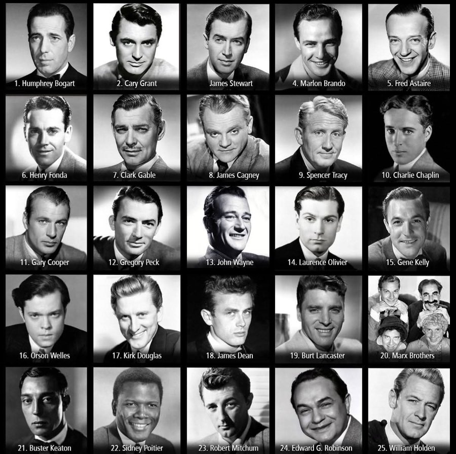 Noirchick1's tweet photo. AFI's list of the 25 top actors from the Golden Age of Hollywood......... who is your favorite? https://t.co/v1Fk7NJNrG
