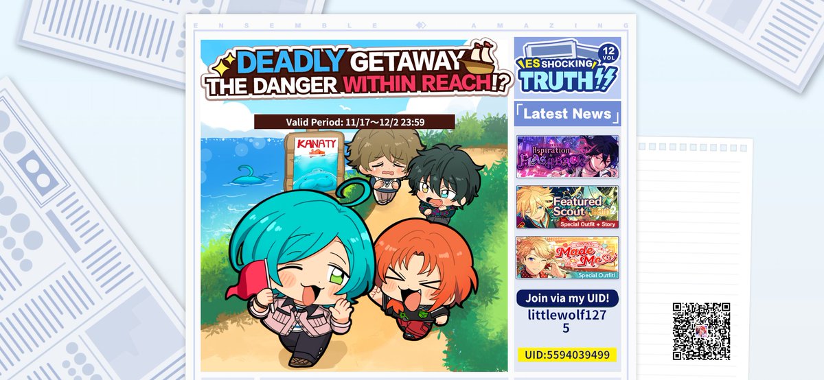 littlewolf1275's tweet photo. #Enstars A luxurious island getaway holds a dark secret? As a group of idols enjoys their mysterious vacation, they're unaware that the danger has been with them all along. Explore more ES highlights at https://t.co/8RGqbYIvN6 https://t.co/lzcDnq5HDd