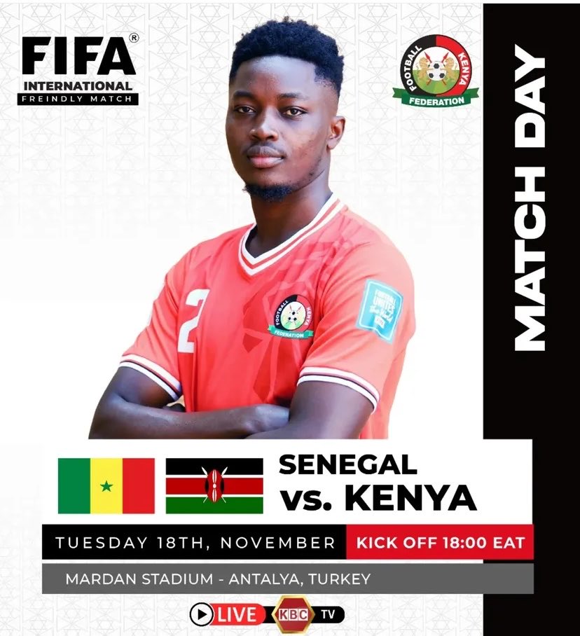 SenelwaTumiso's tweet image. Kenya takes on Senegal tonight.Go Harambee Stars 🇰🇪❤️