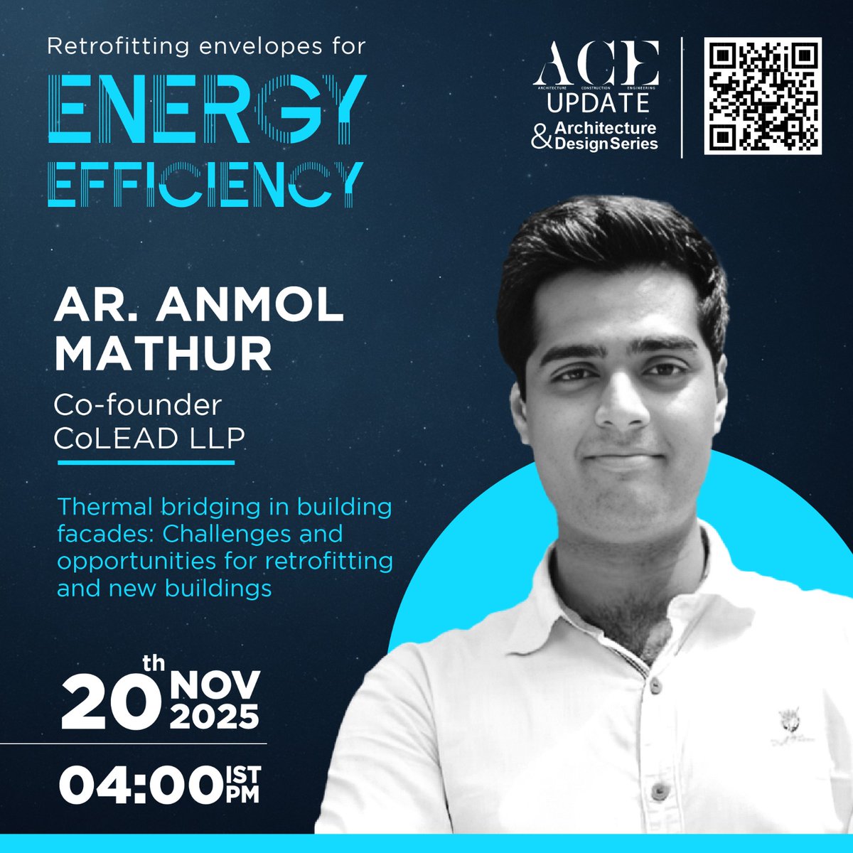 aceupdatemag's tweet image. Join us for a virtual session on “Retrofitting Envelopes for Energy Efficiency” with Ar. Anmol Mathur, Co-founder, CoLEAD, 20.11.25 @ 4.00 PM

Register here: lnkd.in/dPCyKDgH

#ACEUpdate #BuildingEnvelopes #Retrofitting