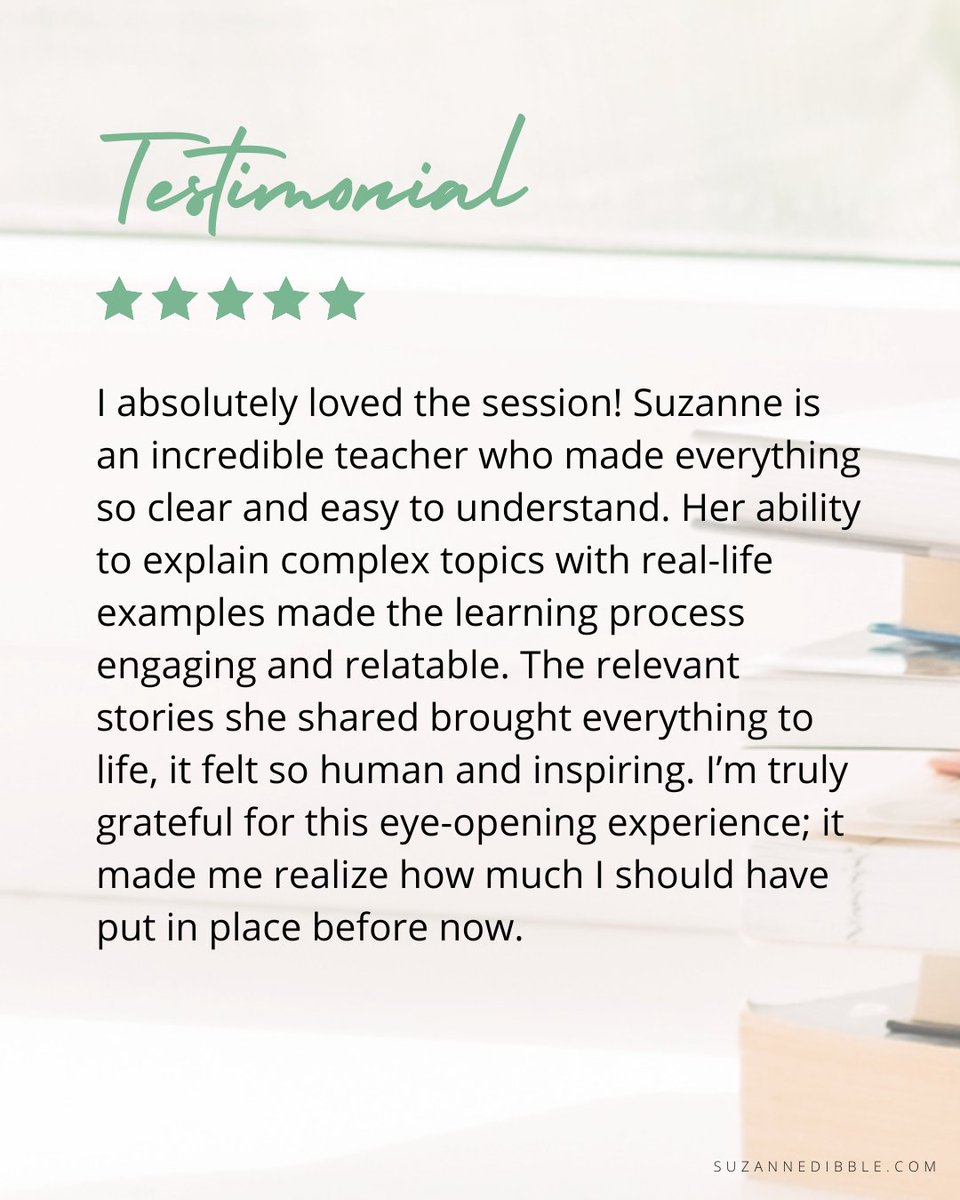 law4onlinebiz's tweet image. “An eye-opening and engaging session! Suzanne made everything clear and easy to understand with real-life examples that truly brought learning to life. Grateful for such an inspiring experience!” 🌟

#LearningMadeEasy #InspiringSession  #RealLifeLearning #GratefulClient