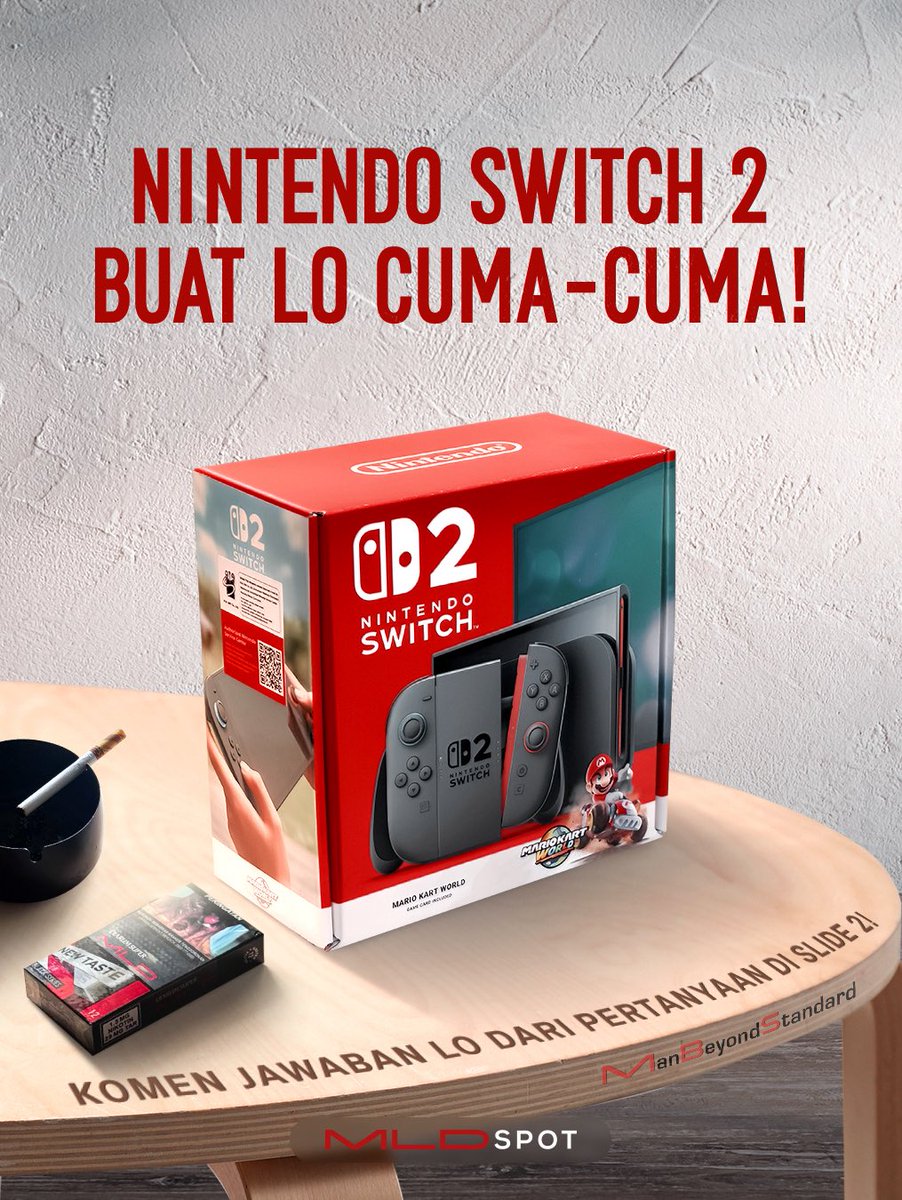 MLDSPOT's tweet image. BAGI-BAGI BARANG PERTAMA: NINTENDO SWITCH 2!🎮

#MLDSPOT #SpotNongkrongDigital #AnakNongkrongMLD #ManBeyondStandard #Giveaway