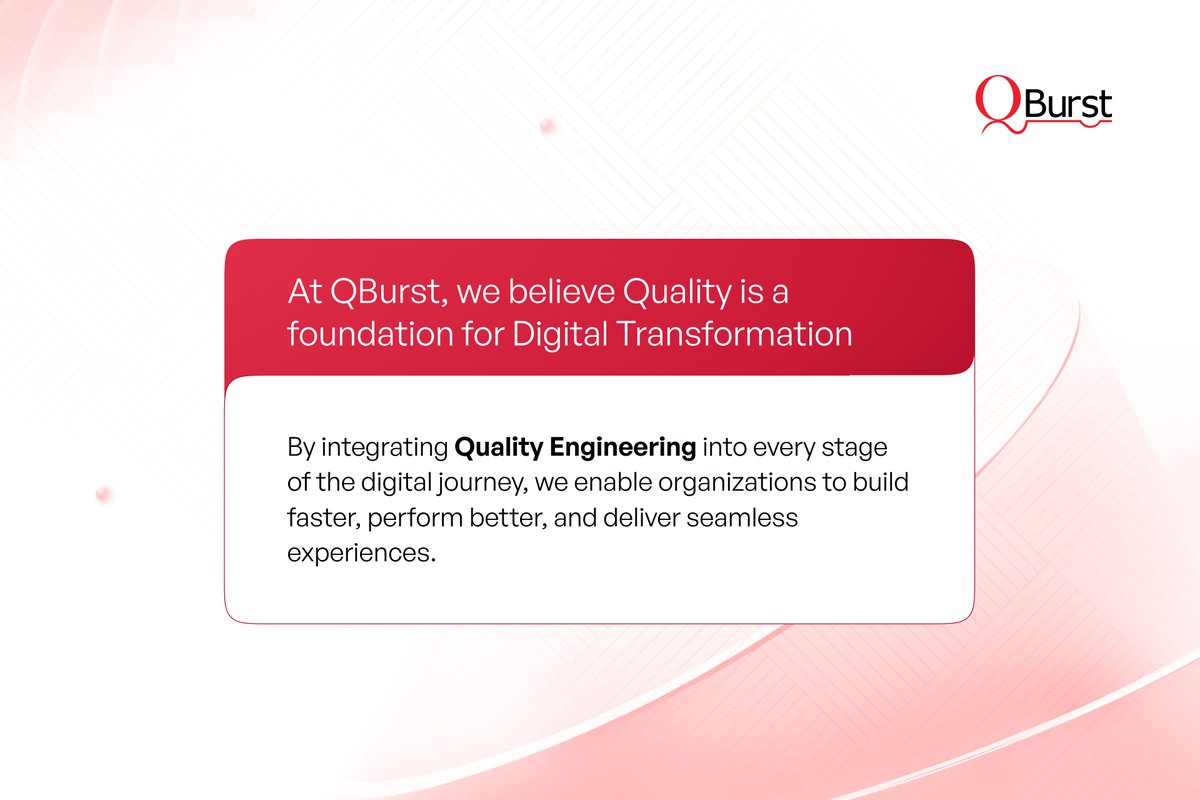 QBurst's tweet image. As an Everest Group–named Major Contender in Quality Engineering, QBurst’s consistent delivery excellence enables faster releases, better quality, and seamless experiences across digital platforms. Learn about how we can set you on a path to Autonomous QE: bit.ly/48PIdpt