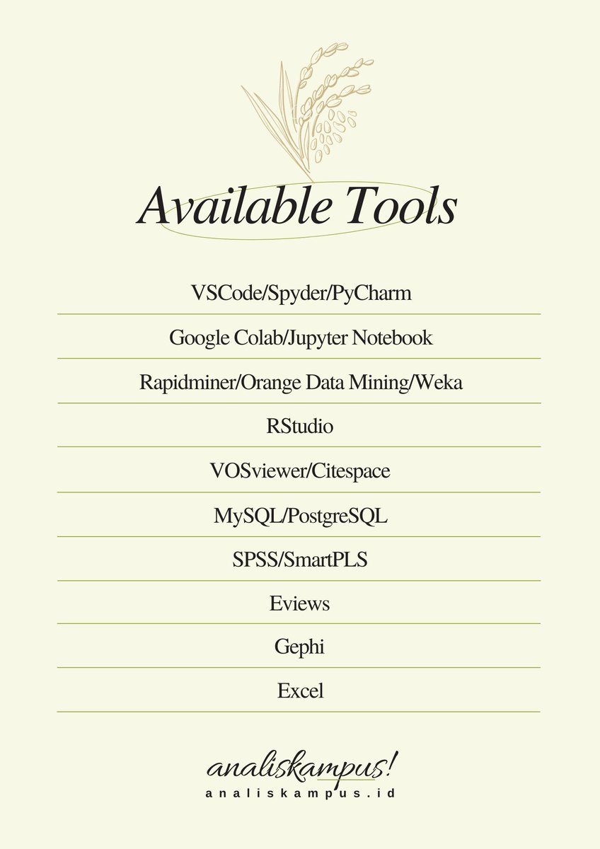 analiskampusid's tweet image. NEED OLAH DATA? ANALISIS? MODELING?
✅️SABI✅️

Mulai data mining, analytics, statistik, AI, machine learning, dll
mulai excel, spss, smart-pls, r studio, google colab, jupyter python, streamlit, flask, dll

tuntas, kualitas, puas
#jokiskripsi #jokitugas