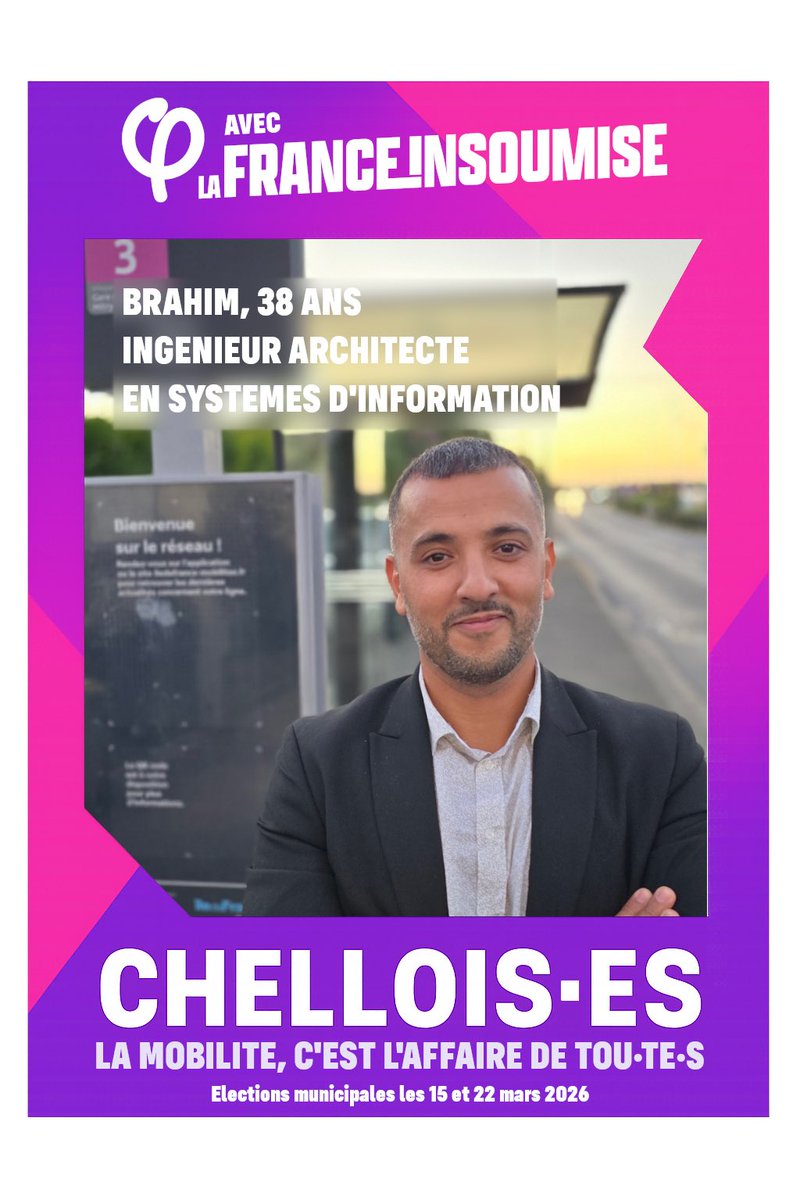 🆔 Présentation de Benamar Brahim, 38 ans 🧵

🏠 Habitant et propriétaire à Chelles depuis 13 ans dans plusieurs quartiers de notre ville : centre-ville, Aulnoy et Coudreaux.

#lhumainaucoeur 
#chelles2026 
#municipales2026 
#FaireMieux