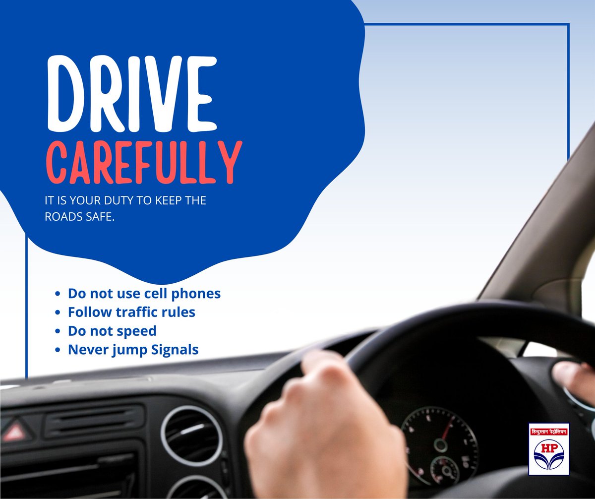 HPCL_Mumbai's tweet image. Drive safely, arrive happily. 🚗💙
At HPCL, we urge every driver to stay alert, follow speed limits, and make every journey a responsible one.
Your safety fuels our commitment. 
#HPCL #Roadsafety #drivesafely
