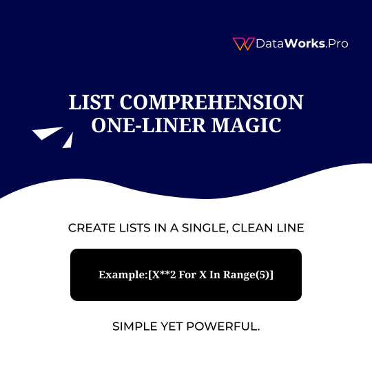 dataworks27's tweet image. 🚀 Write smarter Python code with List Comprehension!
One clean line. Powerful output. ⚡

#PythonTips #CodingSkills #LearnPython #PythonDeveloper #CodeSmart #PythonProgramming #DataworksPro #TechLearning #DeveloperLife #ProgrammingBasics