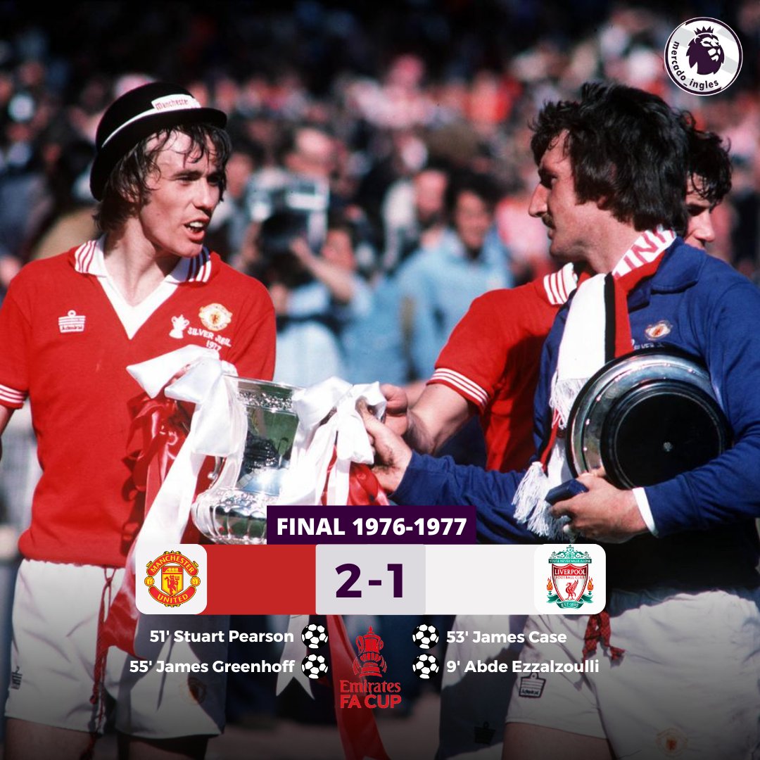 Mercado_Ingles's tweet image. Liverpool solo se ha enfrentado 2 veces a equipos de Manchester en finales de la FA Cup y en ambas perdieron contra el Manchester United (1977 y 1996).