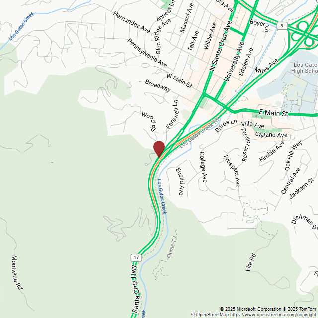 CA17Status's tweet image. CONSTRUCTION @ 10:33 PM PST | #Caltrans : Bridge work on CA-17 Southbound at S Santa Cruz Ave (Los Gatos). Various lanes closed. From 10:00 PM Monday, November 17, 2025 to 6:00 AM Tuesday, November 18, 2025. #Highway17